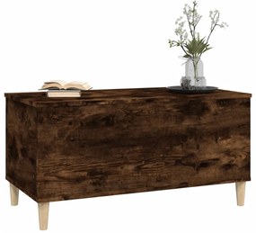 Füstös tölgy színű szerelt fa dohányzóasztal 90 x 44,5 x 45 cm