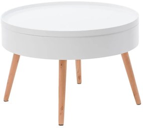 Kerek dohányzóasztal tárolóval 60 cm