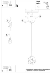Sollux SL.1083 - Csillár zsinóron TULOS 1xE27/60W/230V fehér