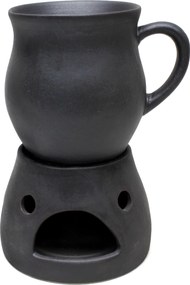 Kerámia bögre 0,2 l melegítővel, matt fekete