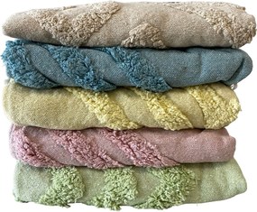 Újrahasznosított pamut pléd MYCHA IBIZA 130x170 cm, bézs