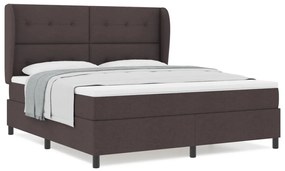 Boxspring Ágy Matrac nélkül Sötétbarna, 180x200 cm, Szövet