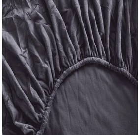 Mikroplüss lepedő SOFT 160x200 cm antracit szürke