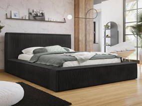 Franciaágy 160 cm Gretty S (fekete) (ágyráccsal) (tárolóhellyel). 1104237