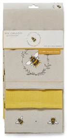 Bumble Bees 3 db-os bézs-sárga pamut konyharuha szett - Cooksmart ®