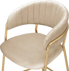 Design bárszék, bézs Velvet szövet/gold króm arany, DASMIN NEW TYP 2