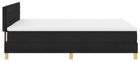Ágykeret Mattress-szel és LED Fénnyel Fekete 160x200 cm Szövet