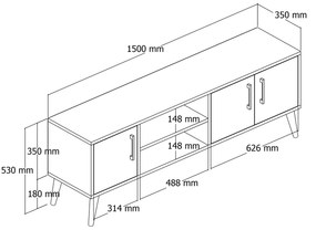 TV asztal/szekrény Essex (tölgy). 1073276