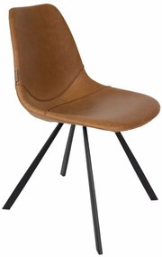 Franky design szék, barna textilbőr