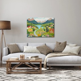 Kép - Falu a hegyekben (70x50 cm)