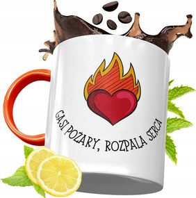 Narancssárga Bögre Tűzoltónak Tökéletes Ajándék fényképes nyomtatással