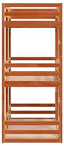 viaszbarna tömör fenyőfa háromszintes ágy 75 x 190 cm