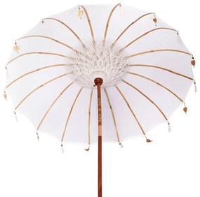 Balinéz Napernyő Krém 210-220 cm Pamut, tömör fa