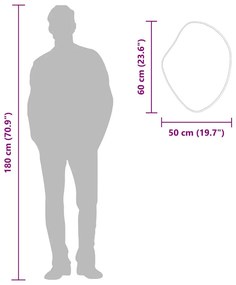 ezüstszínű falitükör 60x50 cm