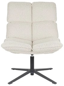 Krémszínű forgó buklé fotel Bros – White Label