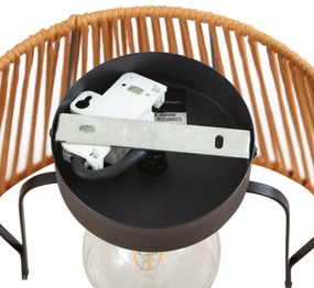 Japandi kültéri mennyezeti lámpa narancssárga kötéllel IP54 - Jayla