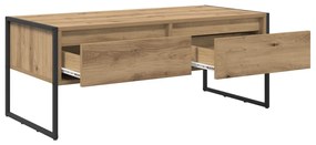 vidaXL Dohányzóasztal fiókkal Művészi tölgy 100 x 46 x 40 cm Faanyag