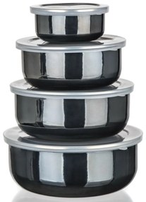 Banquet METALLIC Black zománcozott tálkészlet, 8db