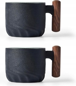 Kerámia eszpresszó csészék, fekete, 70 ml 2 db-os szett