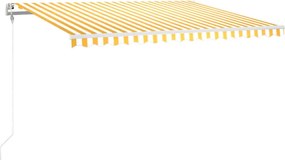 vidaXL sárga-fehér szélérzékelős és LED-es napellenző 400x300 cm