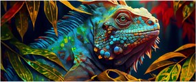 Kép - Színes leguán (120x50 cm)