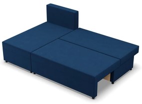 Nobu sarokkanapé, bársony, univerzális oldal, kék