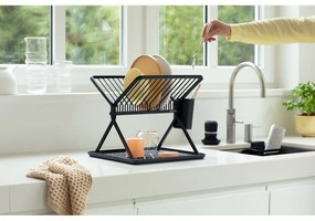Sötétszürke fém kétszintes edényszárító 37x33 cm – Brabantia