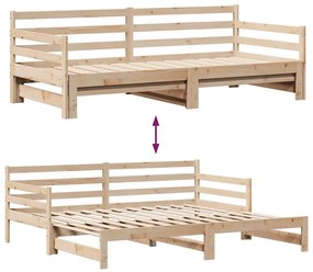 kihúzható heverő fiókokkal matrac nélkül 90 x 200 cm
