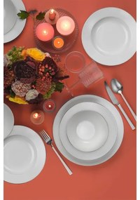 18 darabos étkészlet fehér/ezüst/porcelán