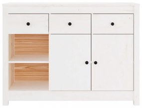 fehér tömör fenyőfa tálalószekrény 100x35x74 cm