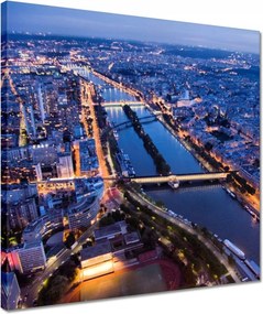 Vászonkép 40x40 Párizs éjszakai panorámája