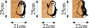Penguins fém fali dekoráció, 21×3 cm