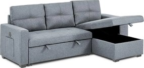 Catini PORTIVA univerzális sarokkanapé tárolóval és USB-csatlakozóval, szürke