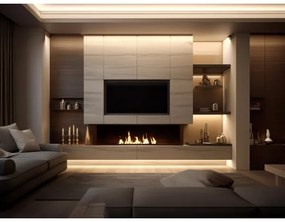 InFire - Beépített BIO kandalló 7,5x100 cm 6kW fekete