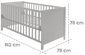 Világosszürke babaágy 70x140 cm – Roba