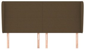 sötétbarna szövet fejtámla szárnyakkal 163 x 23 x 118/128 cm