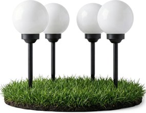 Napelemes Kerti Lámpa Led Gömb Fehér Beszúrható Oszlop 15cm Szürkület érzékelő