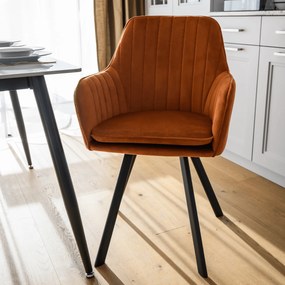 Design fotel, terrakotta Velvet szövet, AURIL