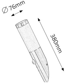 Rabalux 8266 - Kültéri lámpa érzékelővel INOX TORCH 1xE27/25W/230V IP44
