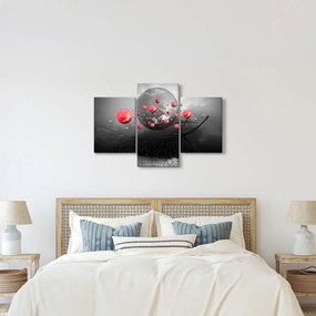 Piros absztrakt gömbök képe (90x60 cm)