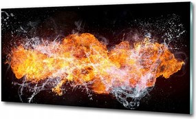Fotó üvegkép Tűz kontra víz 100x70
