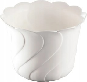 Műanyag kaspó állvány nélkül „Batik” (d=23 cm; 3,5 l) fehér