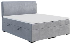 Franciaágy Boxspring 140 cm Simoon (világosszürke) (matraccal és tárolóhellyel). 1043450