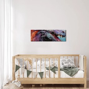 Kép - Egy sárkány illusztrációja (órával) (90x30 cm)