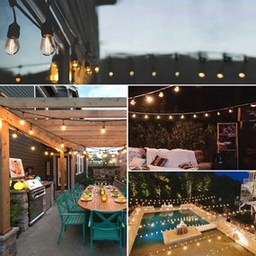 LED Kültéri dekorációs fényfüzér 5xE27/1W/230V 5,94 m IP44 fekete