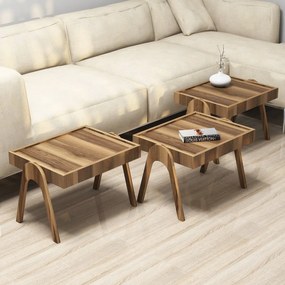 Roma Walnut kisasztal szett, 3 db