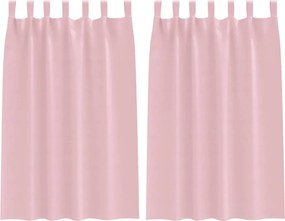 vidaXL Fekete Függöny Gyűrűkkel 2 pcs Babarózsaszín 175 x 140 cm