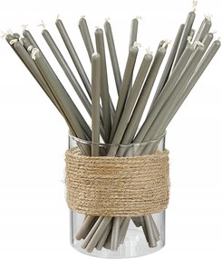 Szürke gyertyák 50% viasz rituális dekoratív gyertyák 20cm 20db