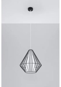 Csillár zsinóron DEMI 1xE27/60W/230V fekete/fehér