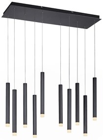 Modern fekete függőlámpa LED-del 10-lámpás - Stanislas